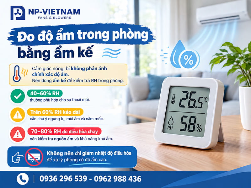 Đo độ ẩm trong phòng bằng ẩm kế
