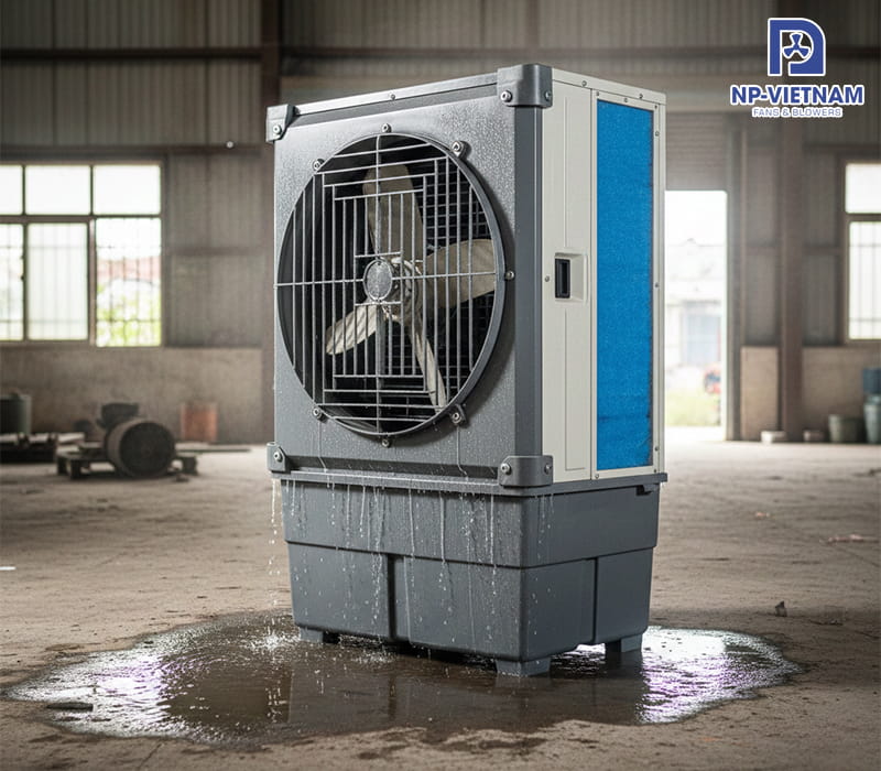 Quạt hơi nước công nghiệp bị rò rỉ nước