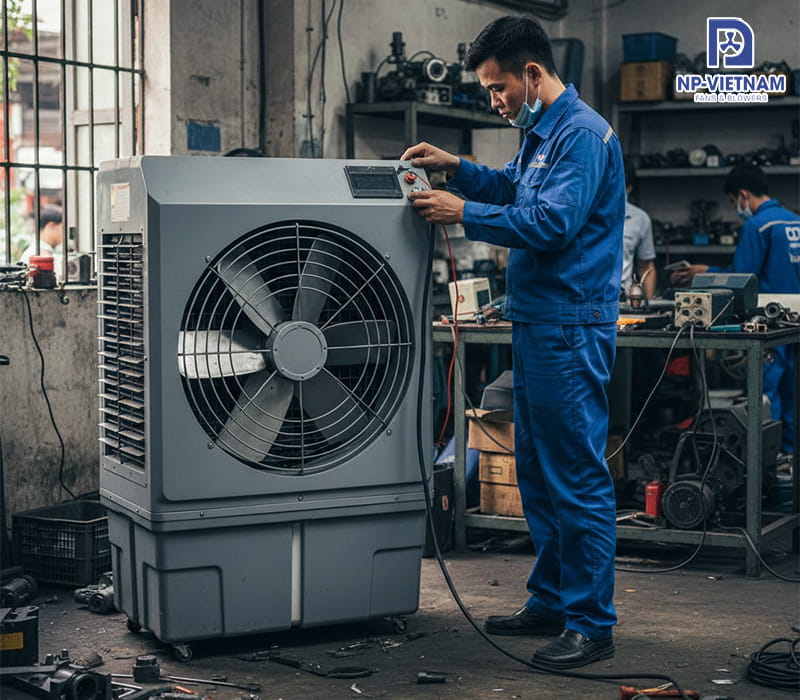 Quạt hơi nước công nghiệp không lên nguồn