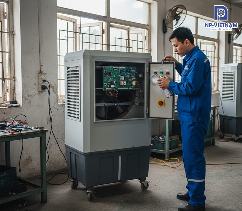 Hướng dẫn cách khắc phục quạt hơi nước công nghiệp không vào điện tại chỗ