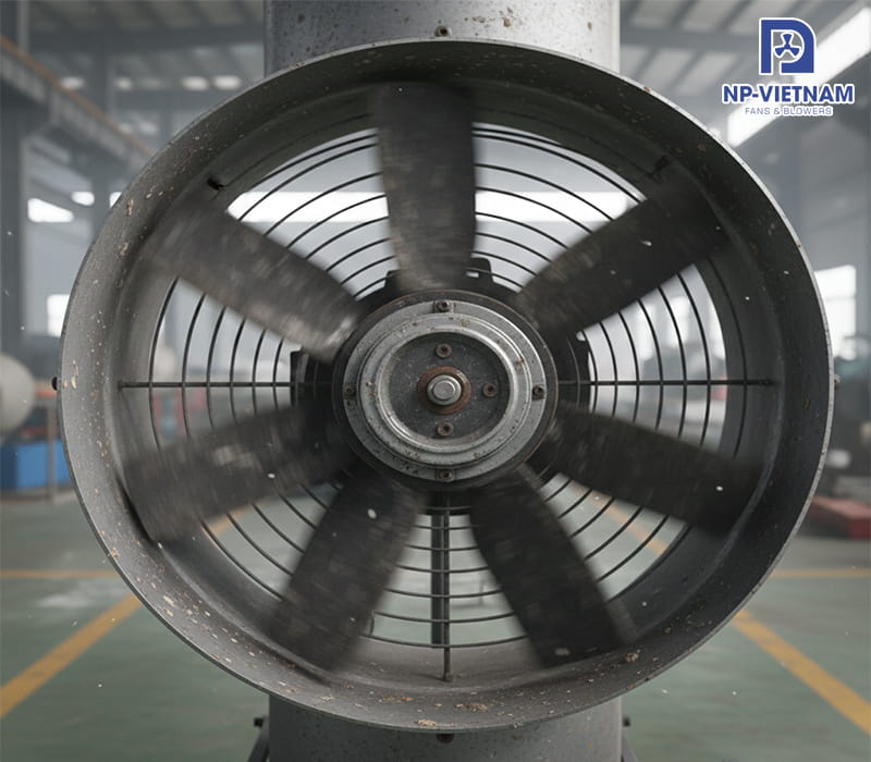 Do cánh quạt bị bám bẩn hoặc biến dạng