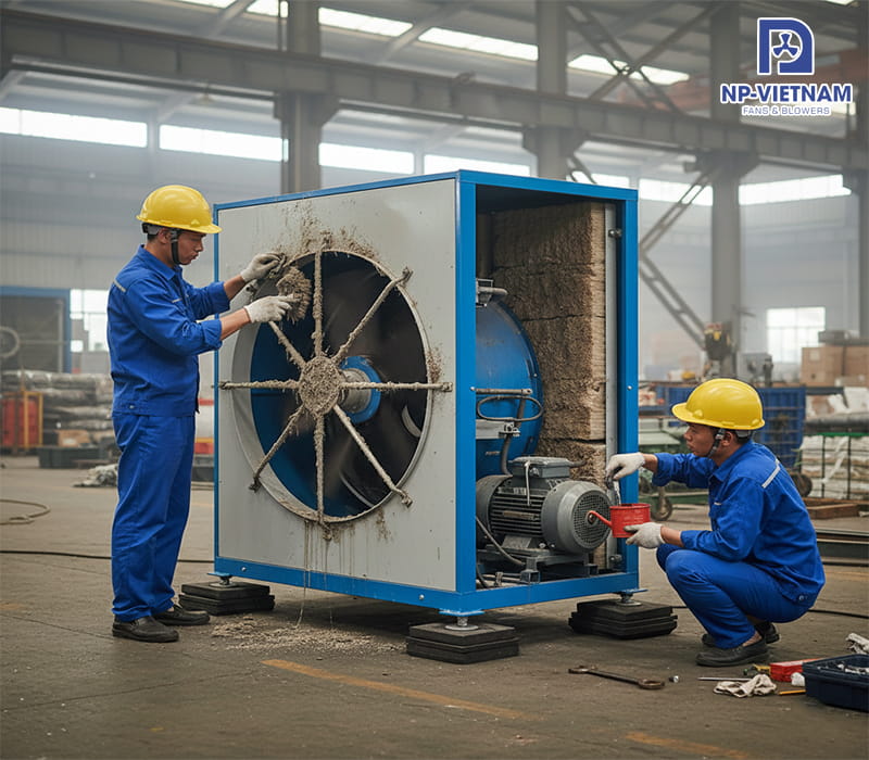 Hướng dẫn khắc phục quạt hơi nước công nghiệp kêu to tại chỗ