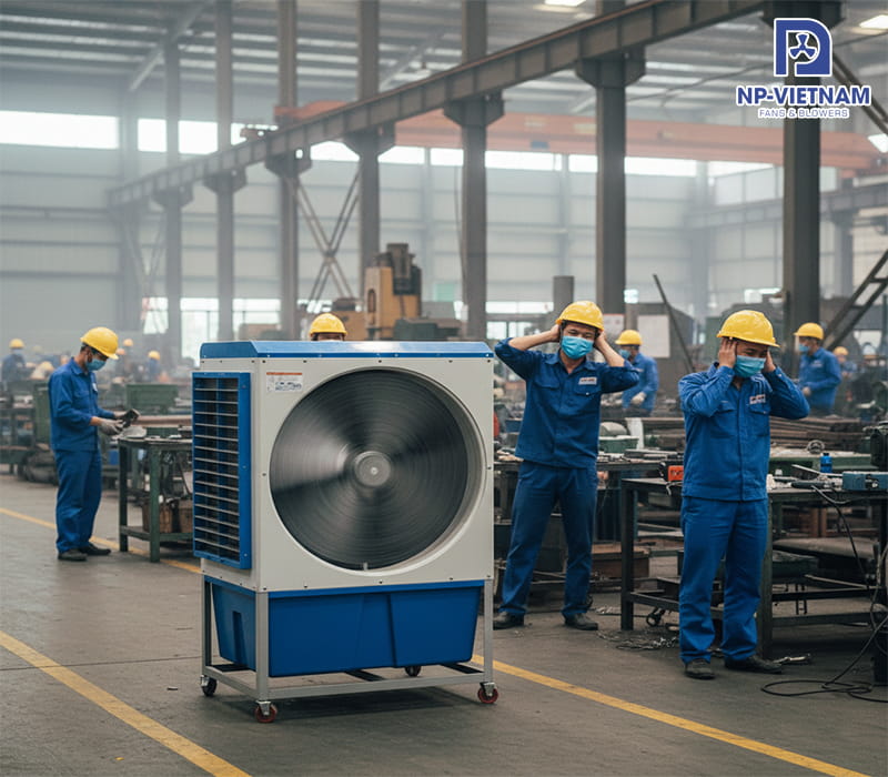 Tiêu chuẩn độ ồn quạt hơi nước công nghiệp bao nhiêu là an toàn?