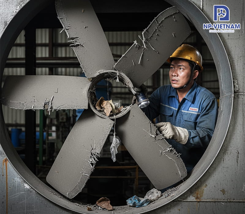 Tại sao cánh quạt hút composite bị gãy? Phân tích từ chuyên gia