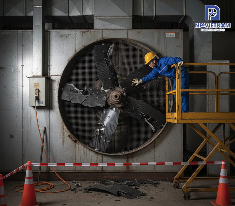 Hướng dẫn xử lý nhanh khi cánh quạt hút composite bị gãy