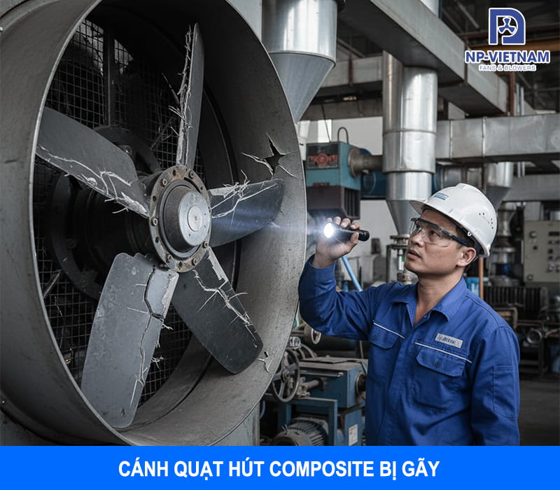 Cánh quạt hút composite bị gãy