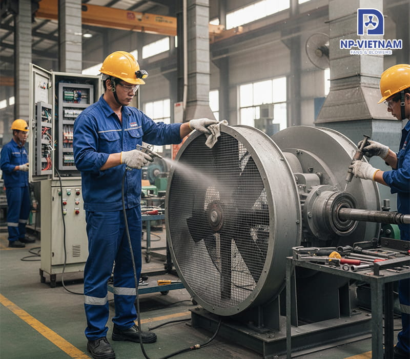 Quy trình bảo trì để motor quạt hút composite hoạt động bền bỉ