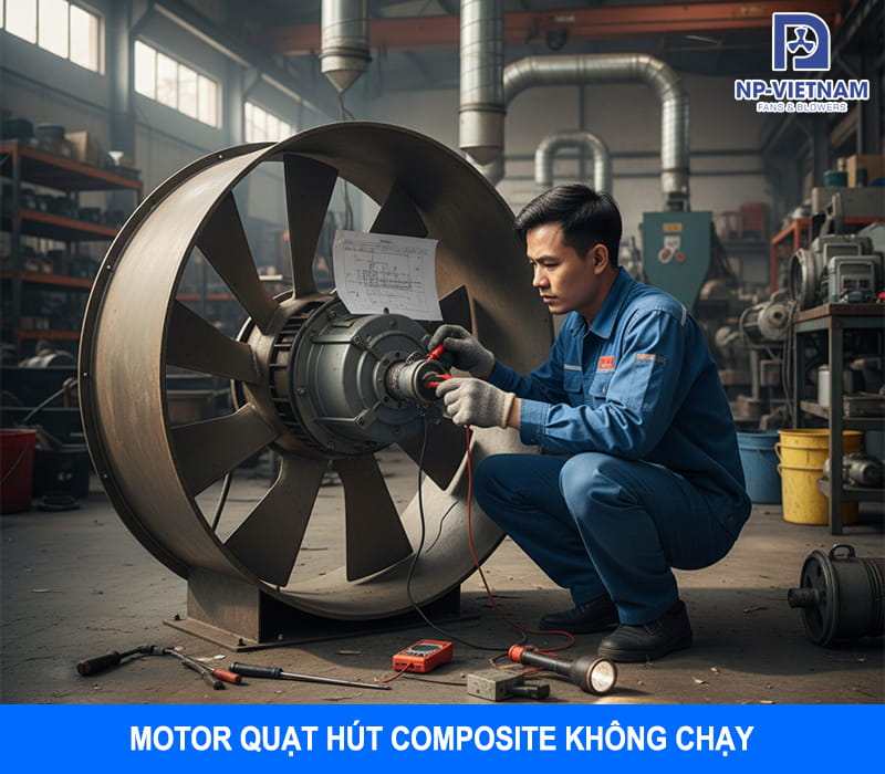Motor quạt hút Composite không chạy
