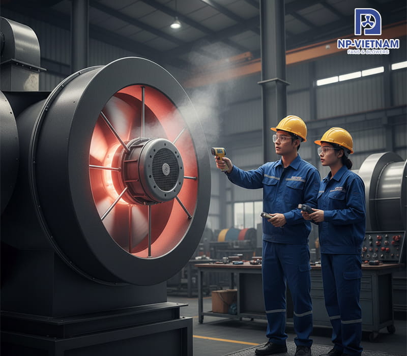 Quạt hút Composite bị nóng