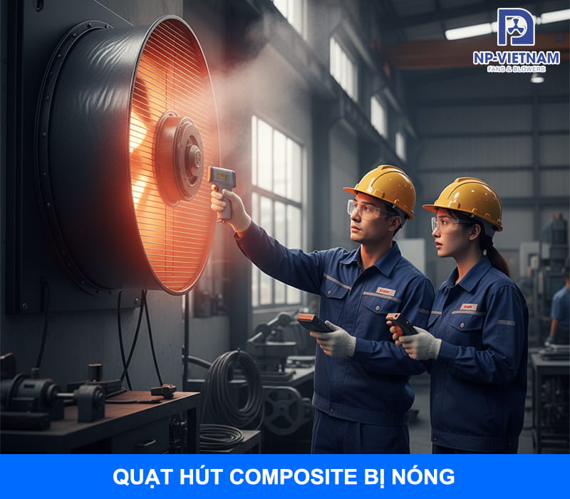 Quạt hút Composite bị nóng