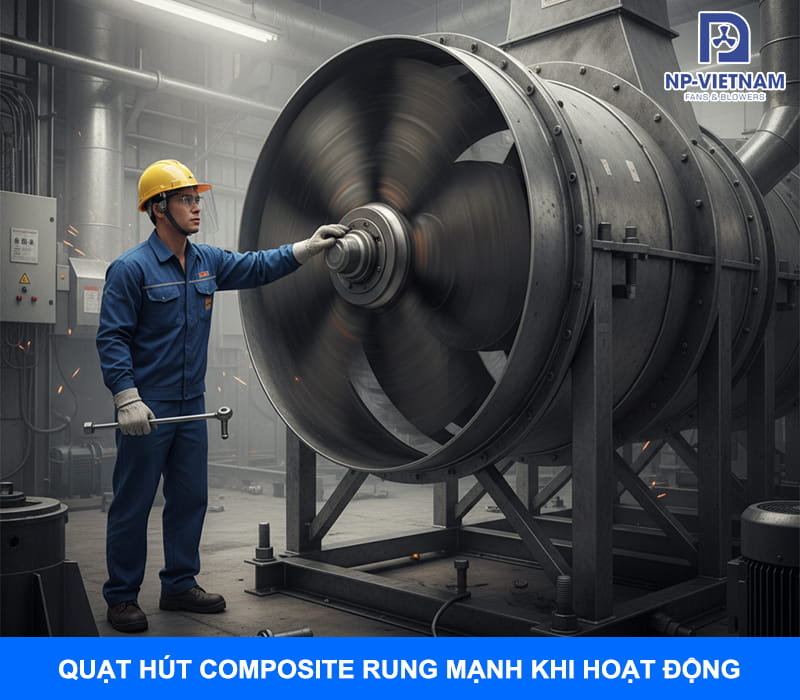 Quạt hút Composite rung mạnh khi hoạt động
