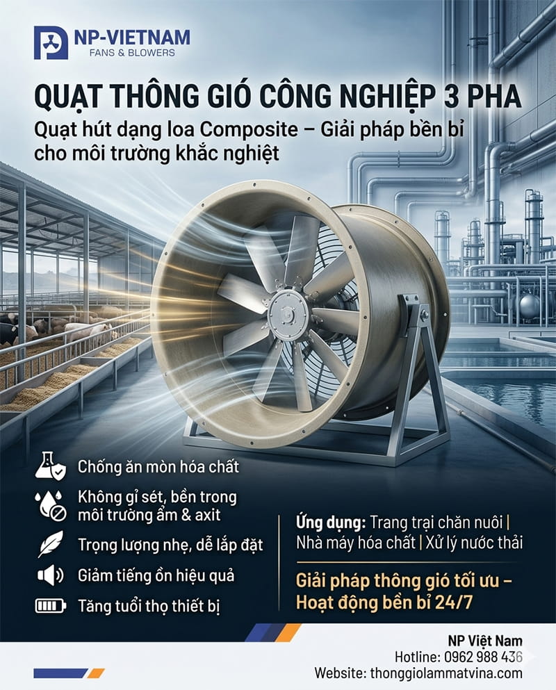 Quạt hút công nghiệp dạng loa (Composite)