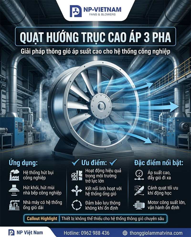 Quạt thông gió hướng trục cao áp