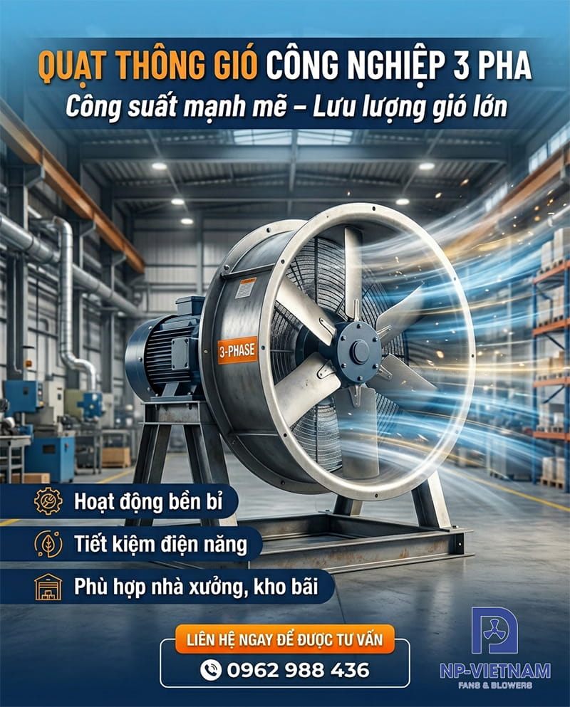 Quạt thông gió công nghiệp 3 pha