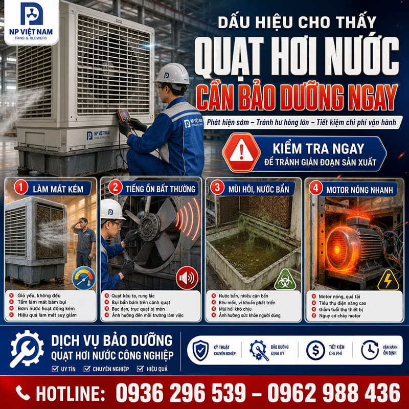 Dấu hiệu cho thấy quạt hơi nước cần bảo dưỡng ngay