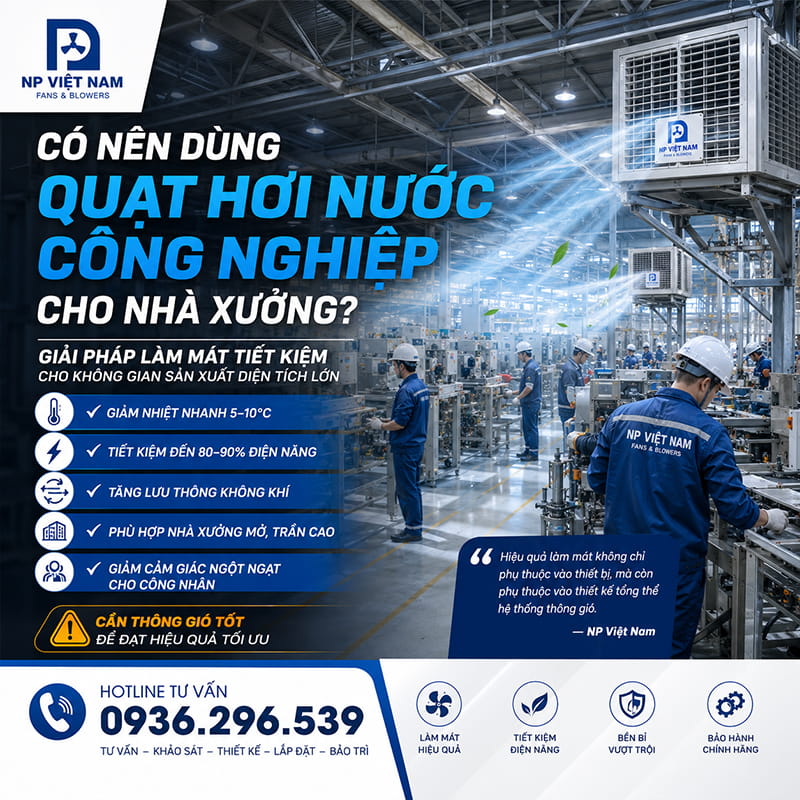 Có nên dùng quạt hơi nước công nghiệp cho nhà xưởng không?