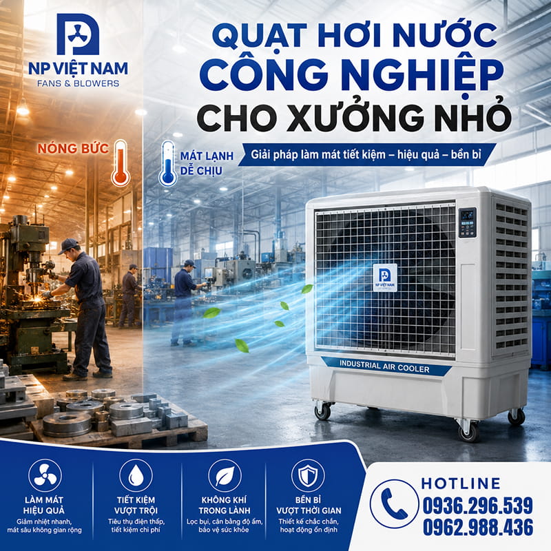 Quat hơi nước công nghiệp cho xưởng nhỏ