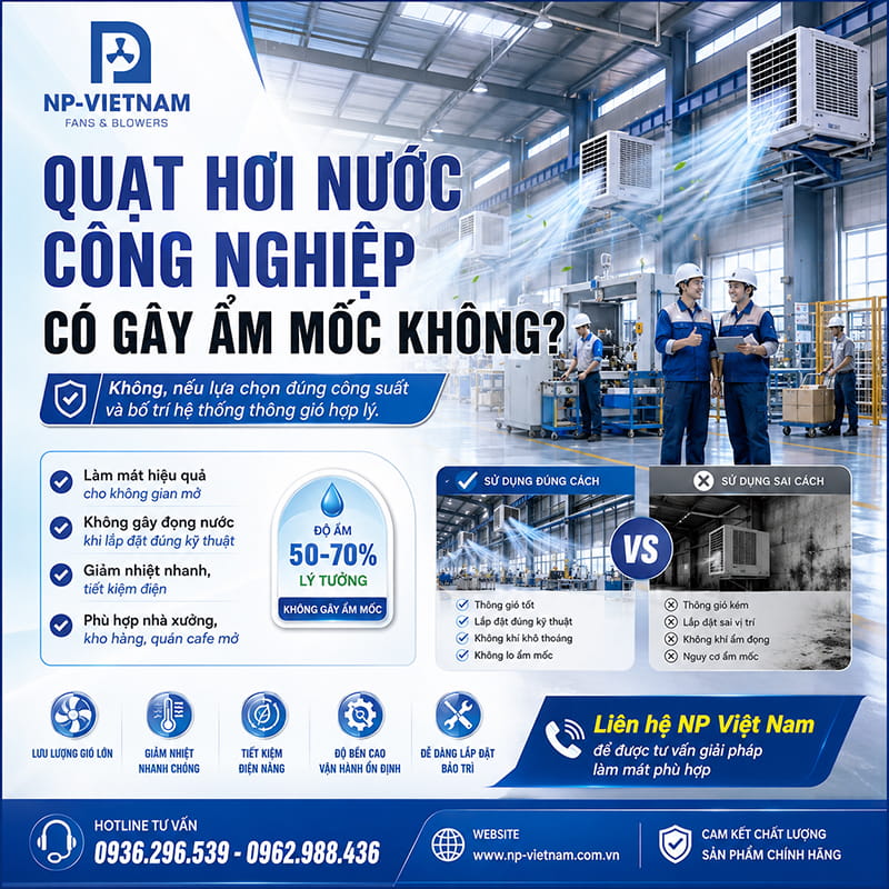 Quạt hơi nước công nghiệp có gây ẩm mốc không?
