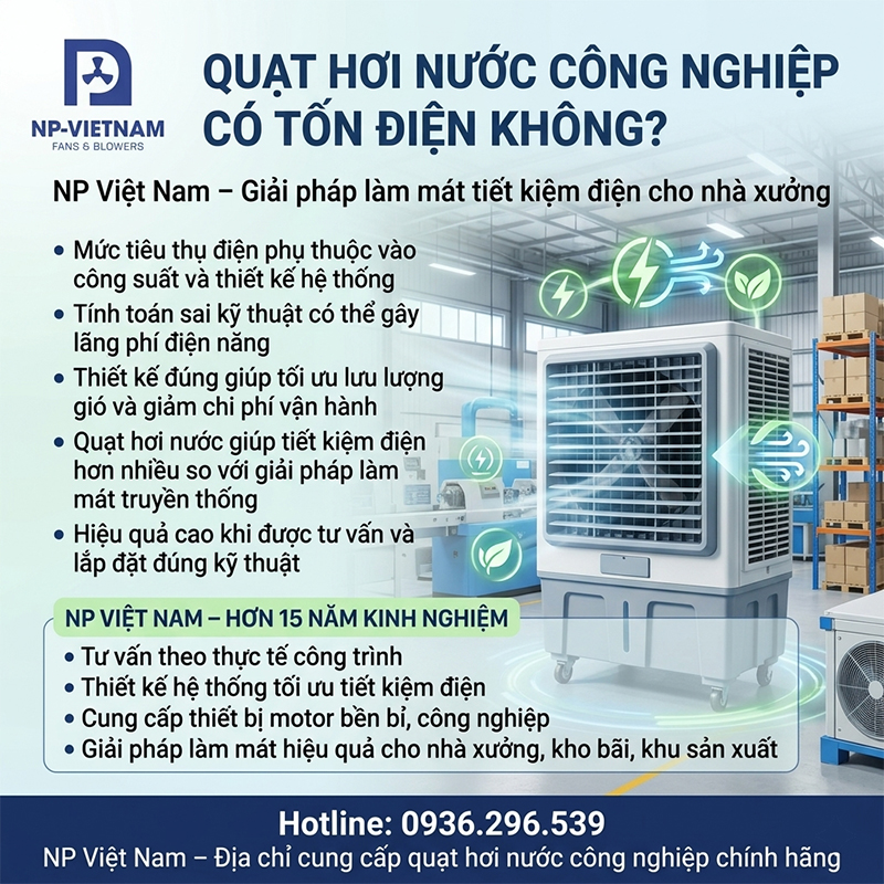 NP Việt Nam - Địa chỉ cung cấp quạt hơi nước công nghiệp chính hãng