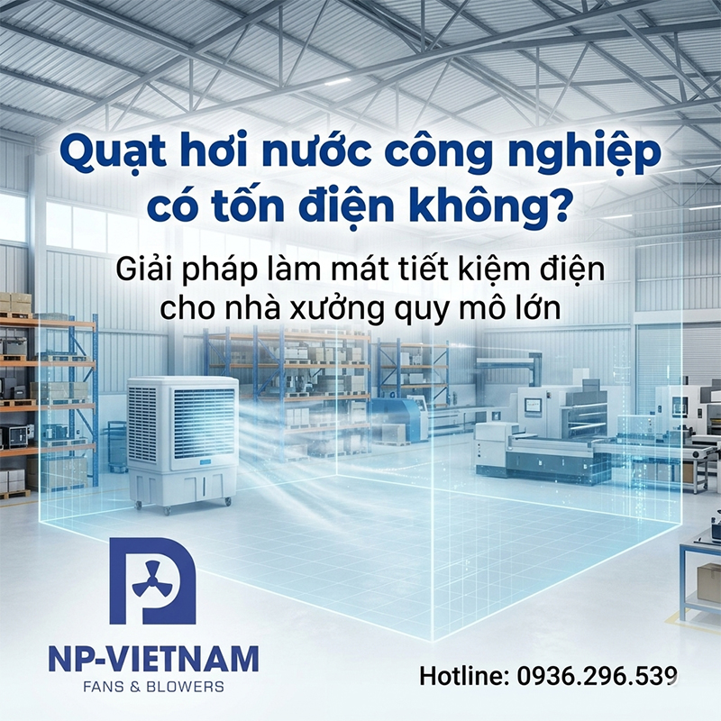 Quạt hơi nước công nghiệp có tốn điện không?