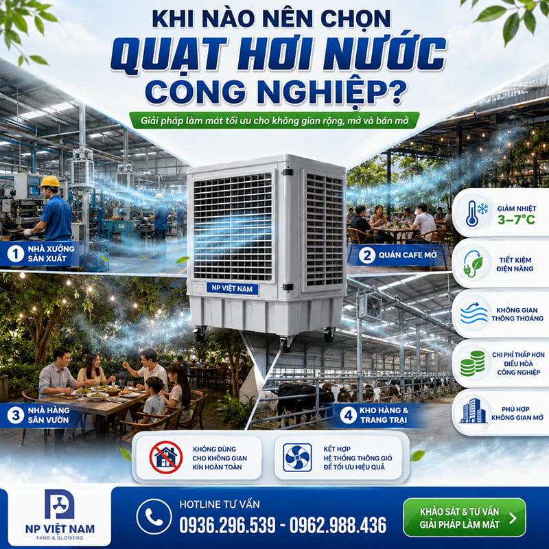 Khi nào nên chọn quạt hơi nước công nghiệp?