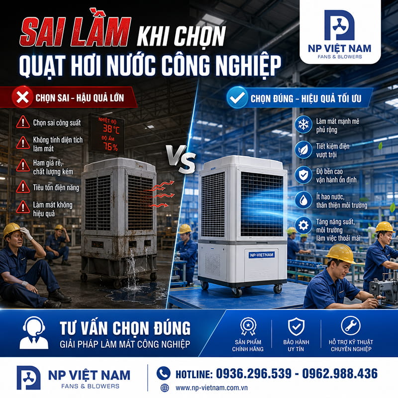 Sai lầm khi chọn mua quạt hơi nước công nghiệp