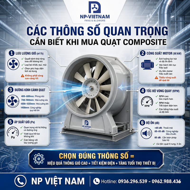 Các thông số quan trọng cần biết khi mua quạt Composite