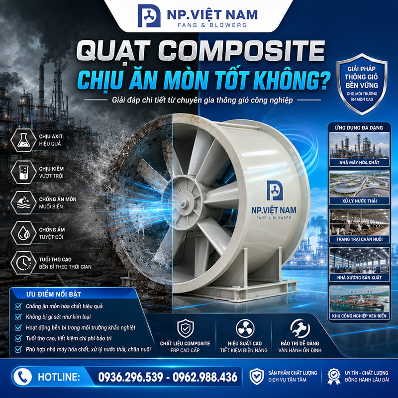 Quạt Composite chịu ăn mòn tốt không?
