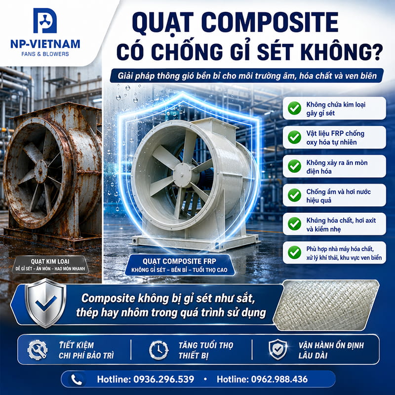 Quạt Composite có chống gỉ sét không?