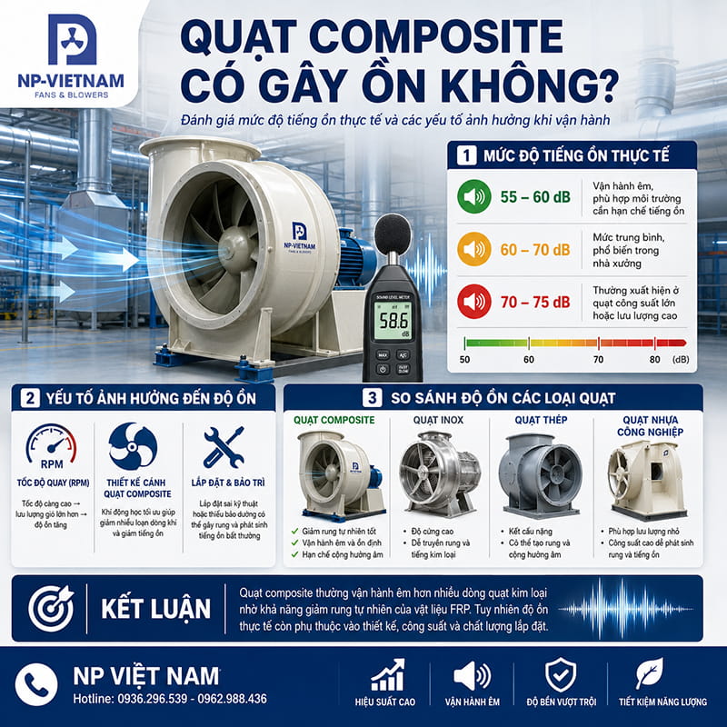 Quạt composite có gây ồn không?