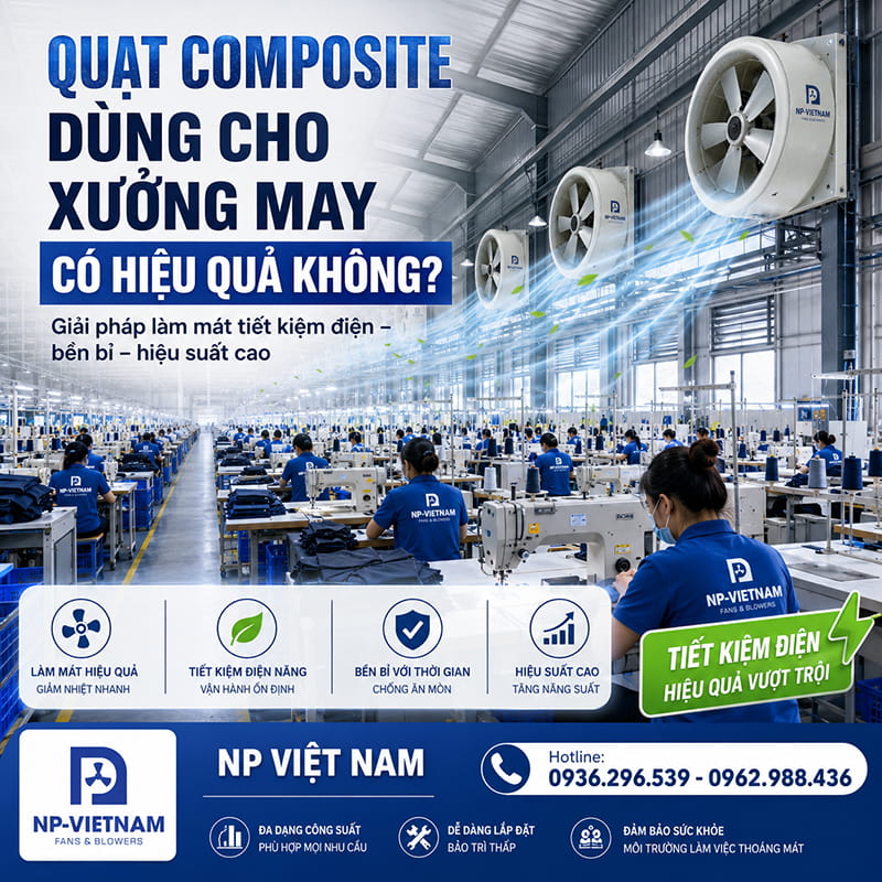Quạt composite dùng cho xưởng máy có hiệu quả không?