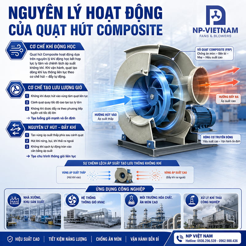 Nguyên lý hoạt động của quạt hút Composite