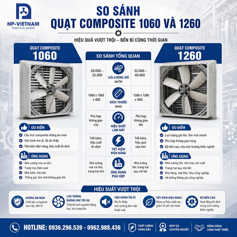So sánh quạt Composite 1060 và 1260