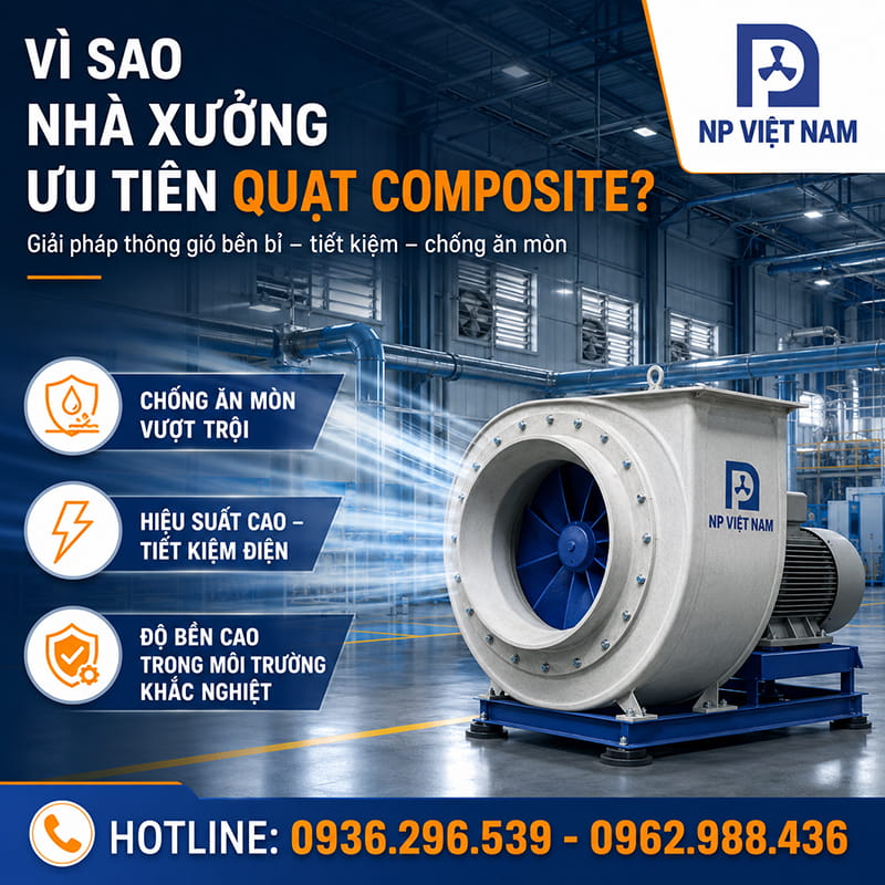 Vì sao nhà xưởng ưu tiên quạt composite