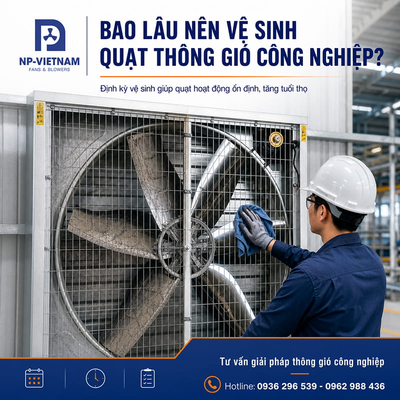 Bao lâu nên vệ sinh quạt thông gió công nghiệp?