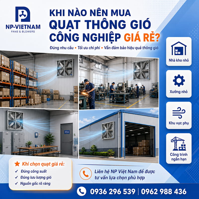 Khi nào nên mua quạt thông gió công nghiệp giá rẻ?