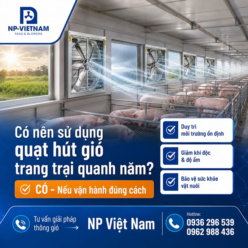 Có nên sử dụng quạt hút gió trang trại quanh năm?