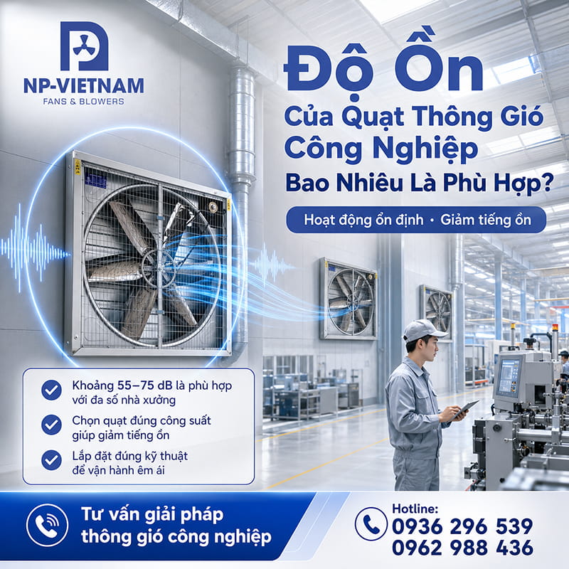 Độ ồn của quạt thông gió công nghiệp bao nhiêu là phù hợp?