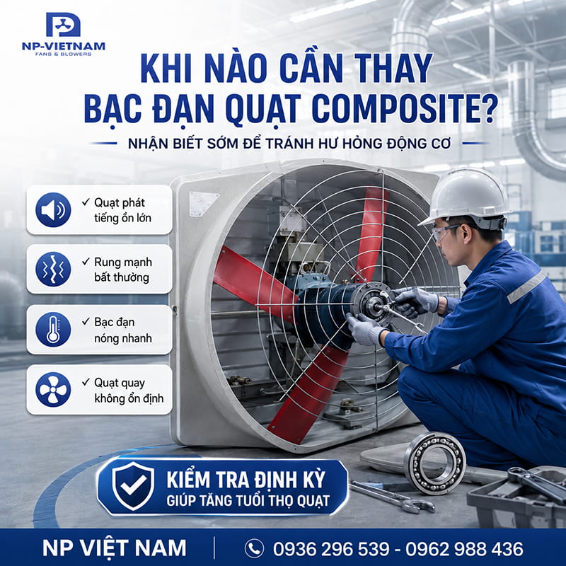 Khi nào cần thay bạc đạn quạt Composite