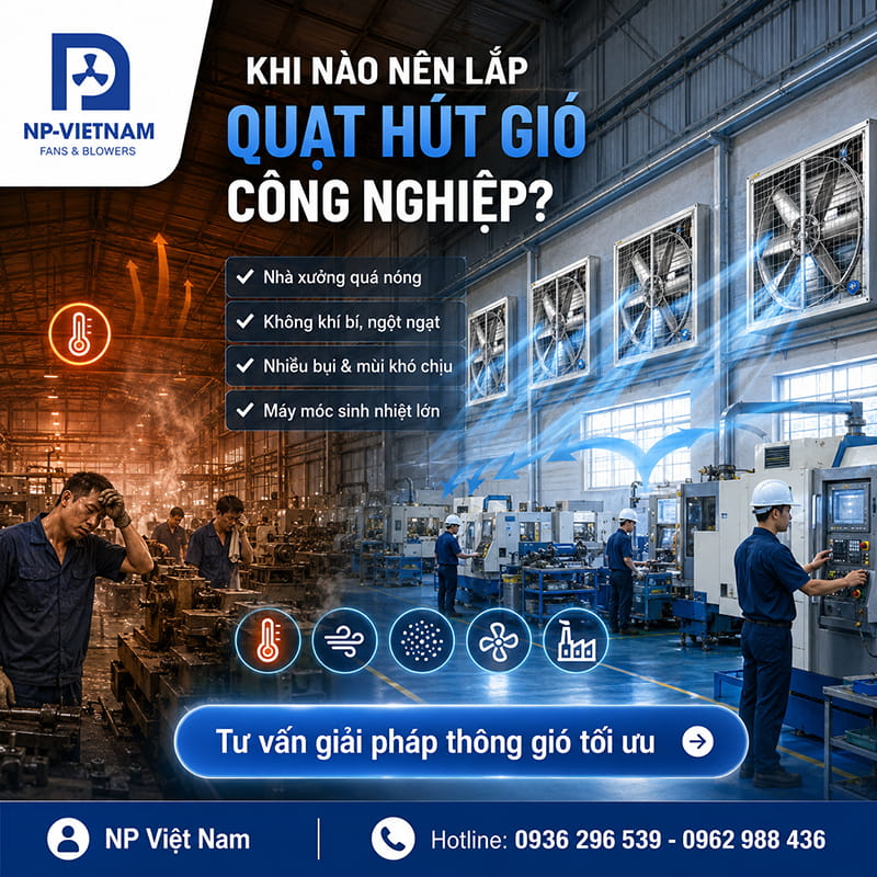 Khi nào nên lắp quạt hút gió công nghiệp?