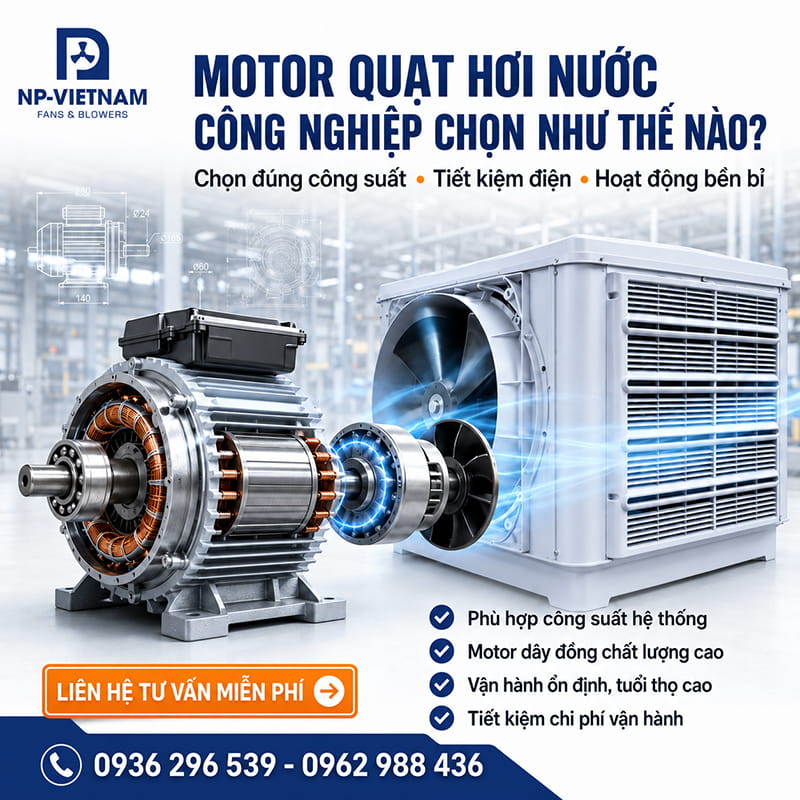 Motor quạt hơi nước công nghiệp chọn như thế nào?