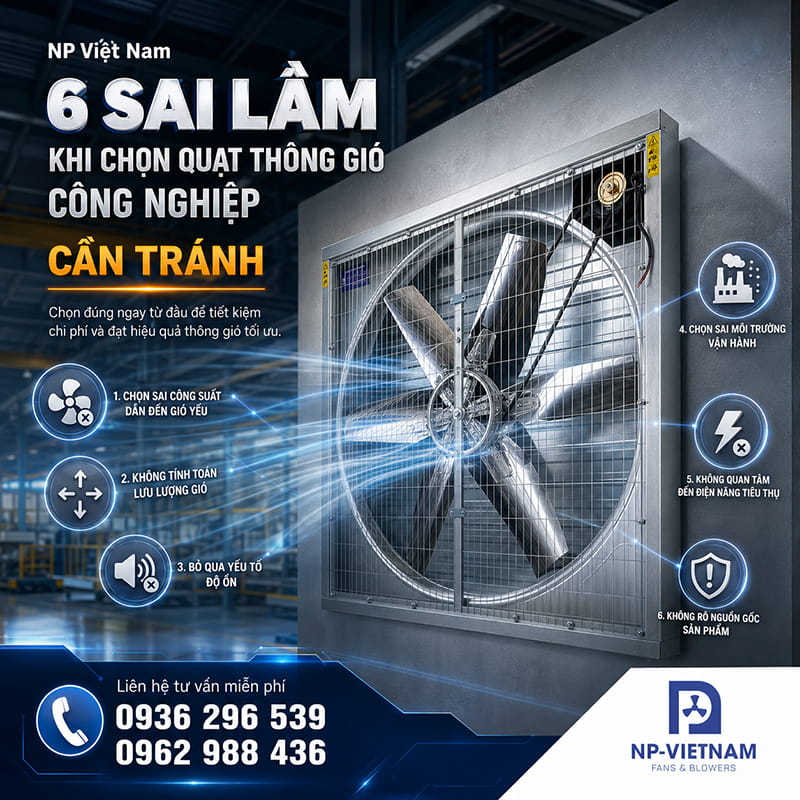 Những sai lầm khi chọn quạt thông gió công nghiệp