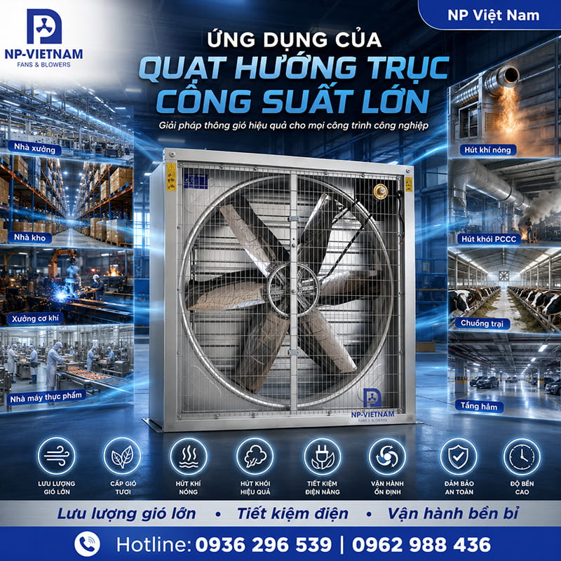 Ứng dụng của quạt hướng trục công nghiệp công suất lớn