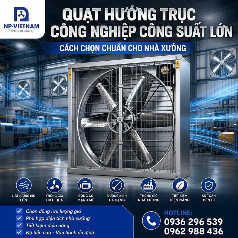 Quạt hướng trục công nghiệp công suất lớn