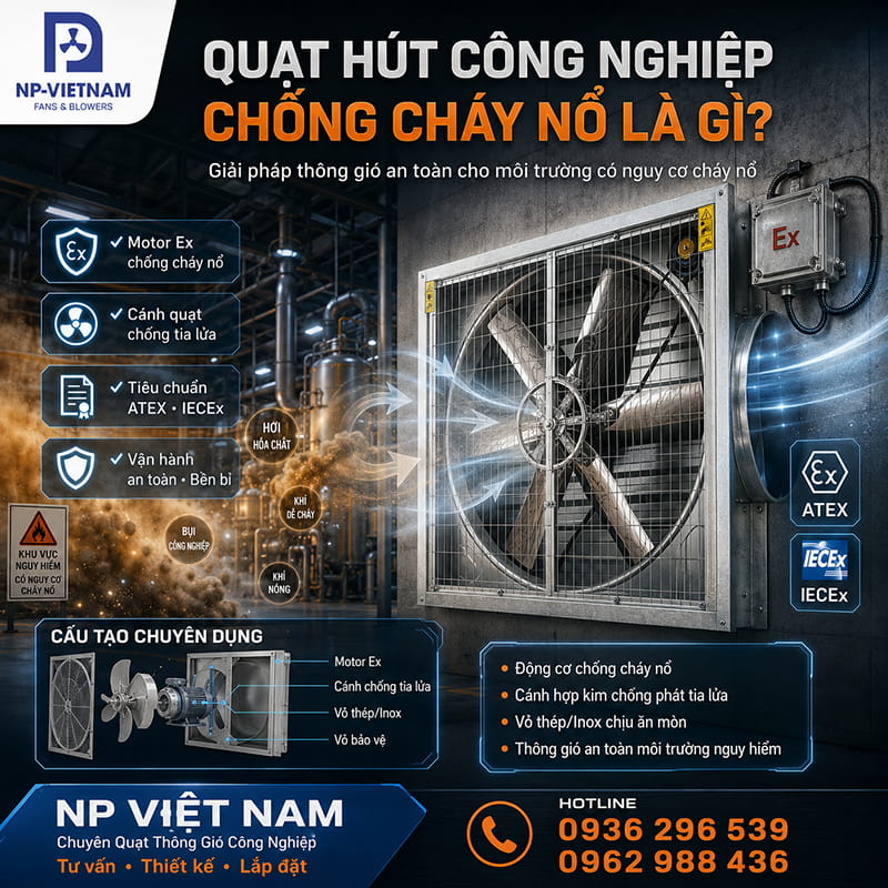 Quạt hút công nghiệp chống cháy nổ là gì?