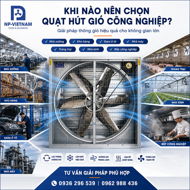 Khi nào nên chọn quạt hút gió công nghiệp?