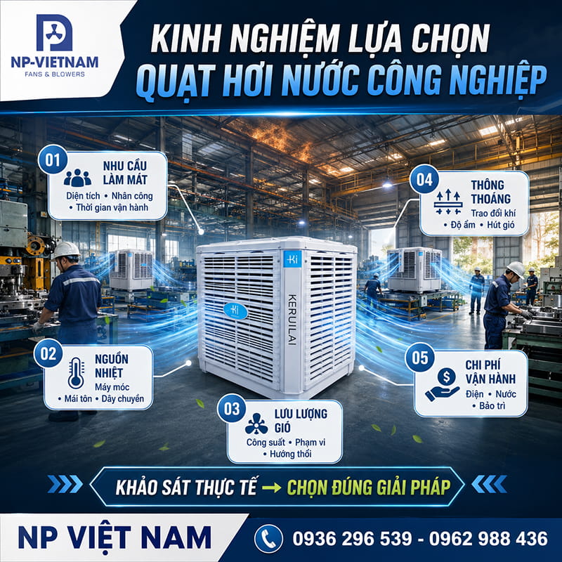 Kinh nghiệm lựa chọn quạt hơi nước công nghiệp