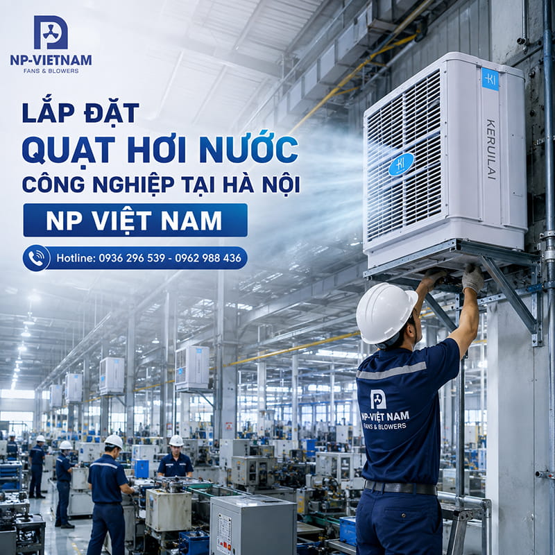 Công ty lắp đặt quạt hơi nước công nghiệp tại Hà Nội