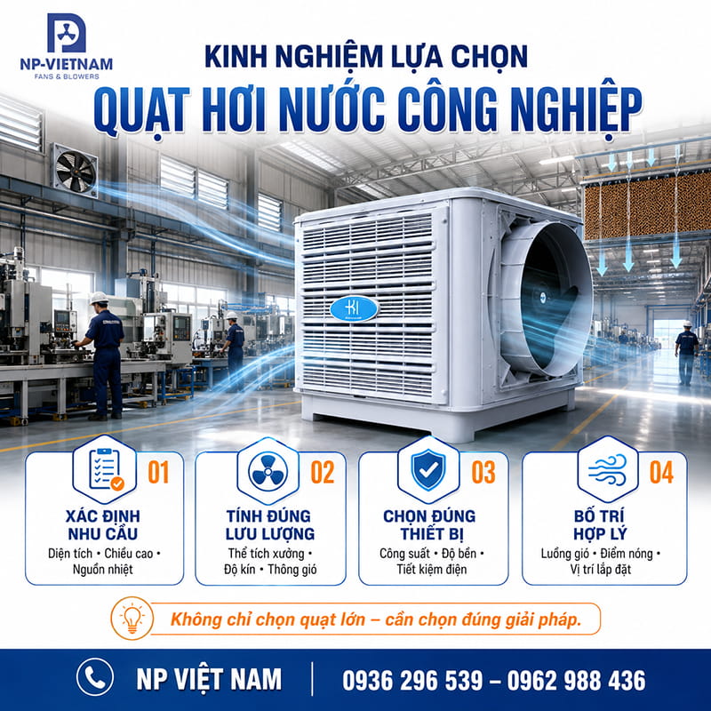Kinh nghiệm lựa chọn quạt hơi nước công nghiệp