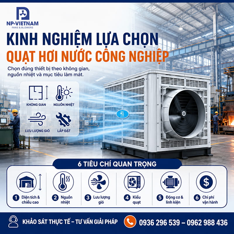 Kinh nghiệm lựa chọn quạt hơi nước công nghiệp